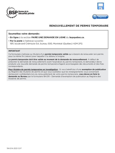 bsp demande en ligne.
